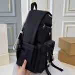 Backpack Prada Black Nylon with Silver Buckles - Image 3