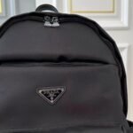 Backpack Prada Black Nylon with Silver Buckles - Image 6