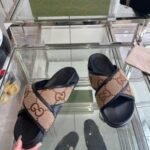 Slides Gucci GG Canvas Black Brown - Image 8