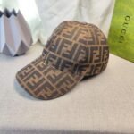 Cap Fendi Brown Monogram Adjustable