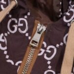 Jacket Gucci Monogram Hooded Brown - Image 8