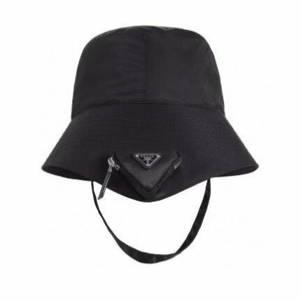 Bucket Hat Prada Black Nylon Pouch Strap