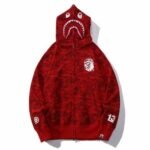 Hoodie BAPE Shark Camo Red