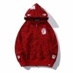 Hoodie BAPE Shark Camo Red - Image 2