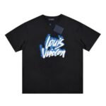 T-shirt Louis Vuitton Blue Graffiti Black Logo