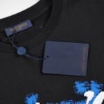 T-shirt Louis Vuitton Blue Graffiti Black Logo - Image 8