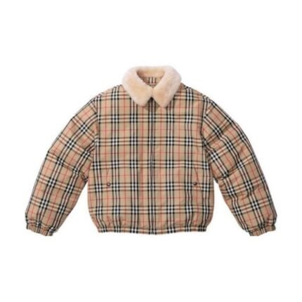 Jacket Burberry x Supreme Plaid Shearling Collar