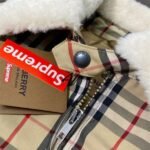 Jacket Burberry x Supreme Plaid Shearling Collar - Image 20
