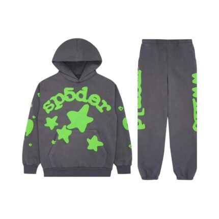 Sp5der Tracksuit Grey&Green