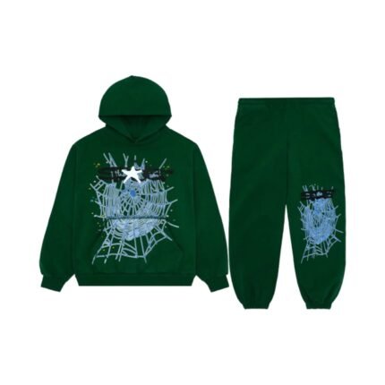 Sp5der Tracksuit Dark Green