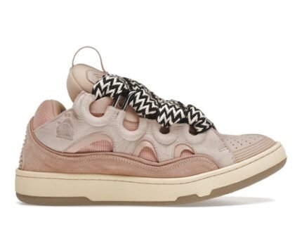 LEATHER CURB SNEAKERS PALE PINK
