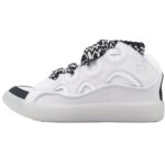 Lanvin Leather Curb Sneaker Black Grey