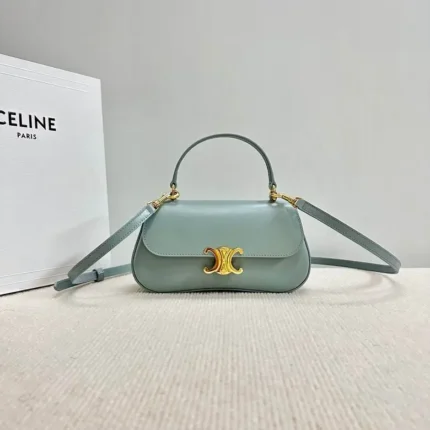 Celine Lola In Shiny Calfskin Leather Bag Paste