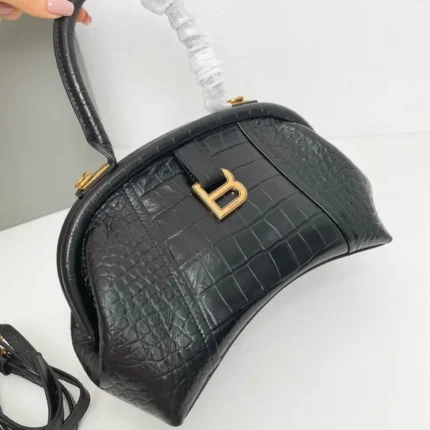 Balenciaga Frame S Tote Bag Black Crocodile