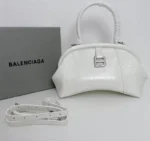 Balenciaga Frame S Tote Bag White Crocodile