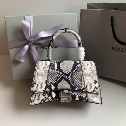 Balenciaga Hourglass Bag Snakeskin Embossed Leather