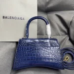 Balenciaga Hourglass Bag Blue Crocodile - Image 2