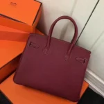 Hermes Birkin Togo Bag Burgundy - Image 2