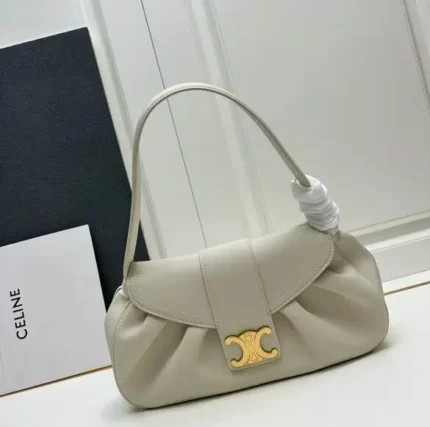 Celine Medium Polly Bag White