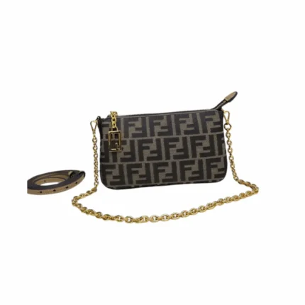 Fendi Baguette Pouch Fabric Brown