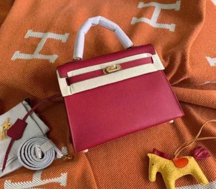 Hermes Kelly Epsom 25cm Bag Leather red