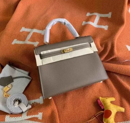 Hermes Kelly Epsom 25cm Bag Taupe