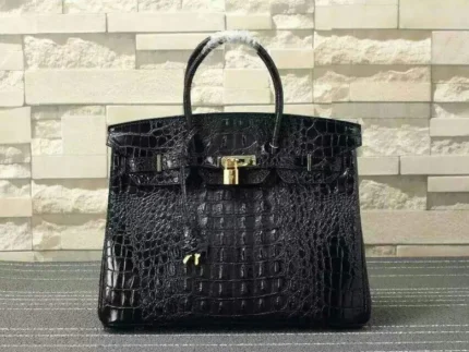Hermes Birkin Bag Crocodile Black
